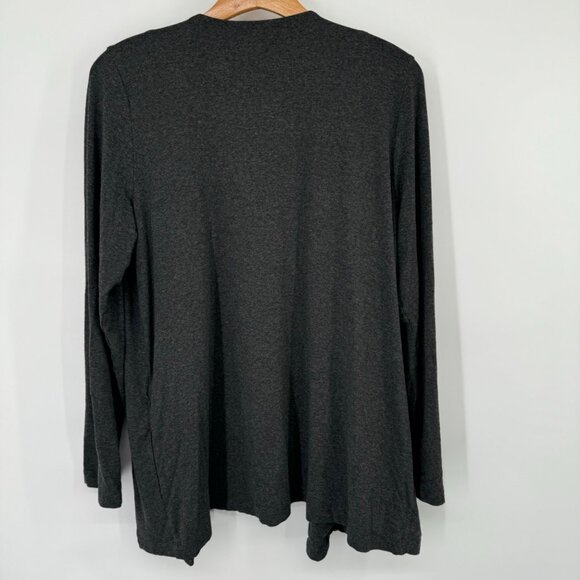 J. Jill Wearever Collection Women's Open  knit Cardigan size Medium Petite Gray - Picture 6 of 10